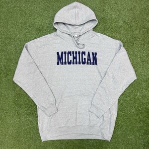Vintage University Of Michigan Spellout Hoodie Gray Size XL